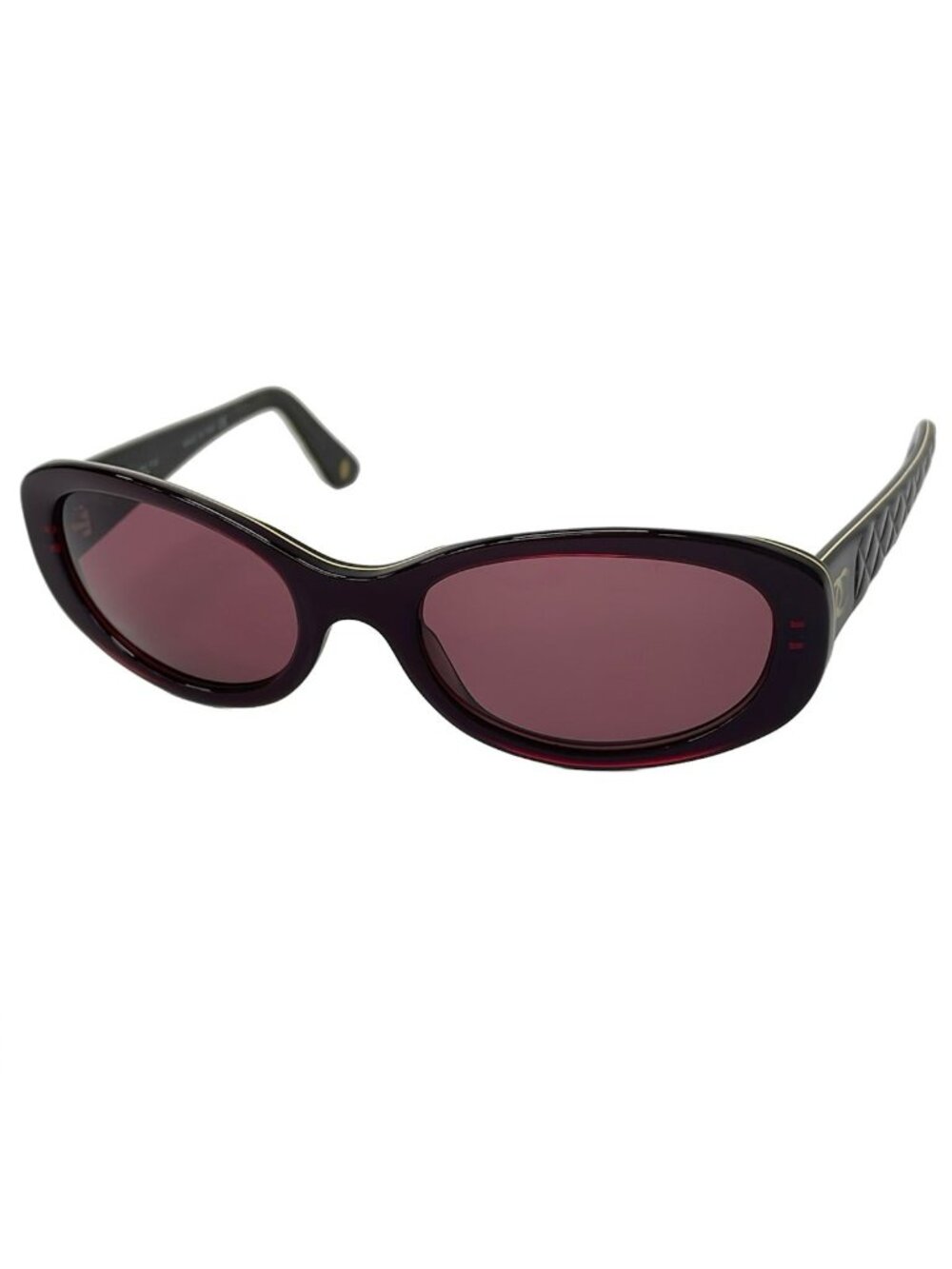 Chanel Sunglasses Dark Navy Bordeaux CC Logo Gold Quilted Eyewear